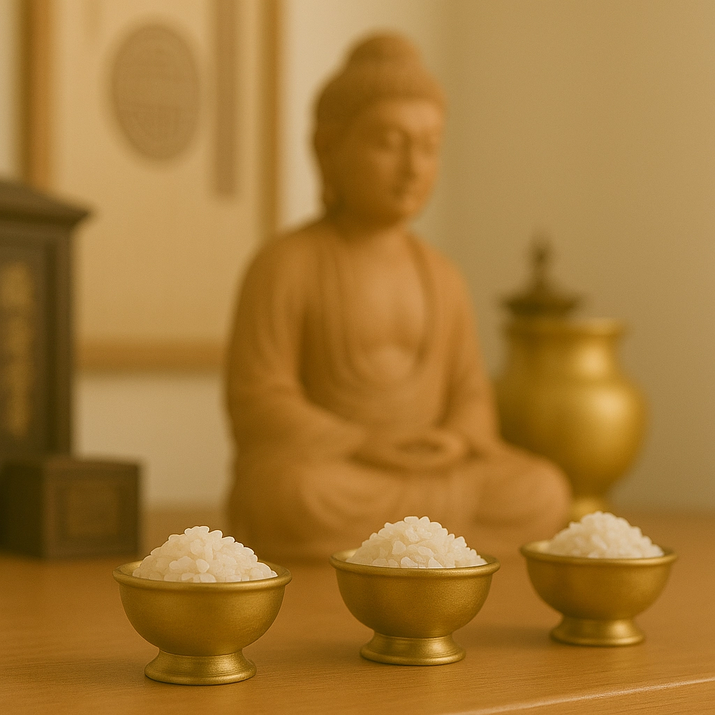 神桌上的米，生米，ㄇㄧㄈㄢ