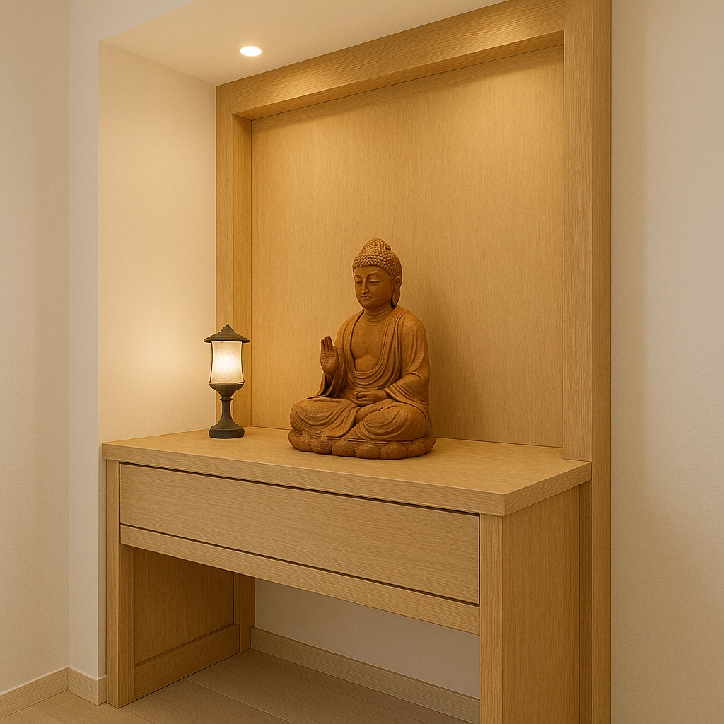 神桌壓樑，神明著上面有樑柱，神明桌上ㄧㄡㄌㄧㄤ