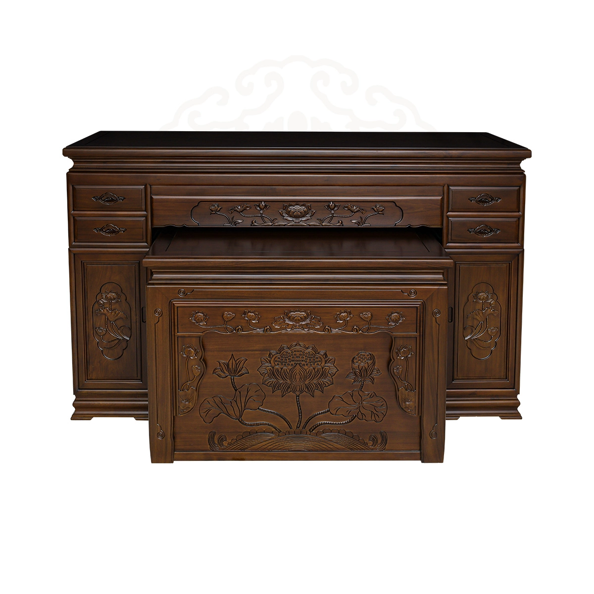 黑紫檀,桌裙,雕花神桌