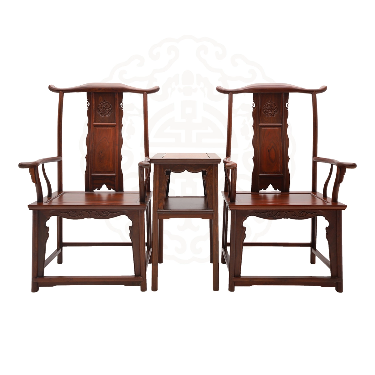 紅檀,兩椅一几,官帽椅